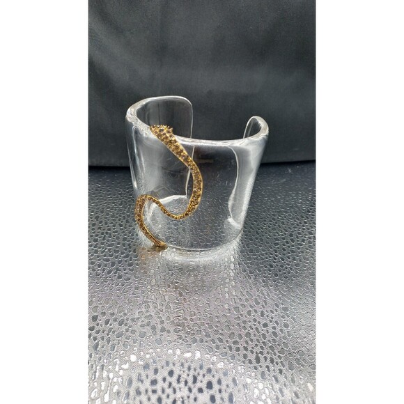 Alexis Bittar Spring/Summer 2013 Lucite Bracelet w/Golden Snake Statemen… - Picture 2 of 16